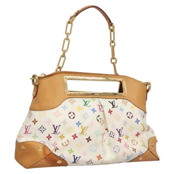 LOUIS VUITTON Monogram Multicolor Judy GM Shoulder Bag White M40253 Auth BD1463V - Picture 1 of 16